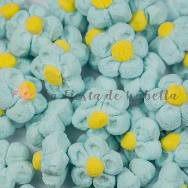 flores de espuma dulce azules