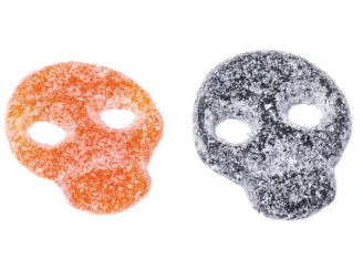 Calaveras ácidas mora y naranja  (suecas)