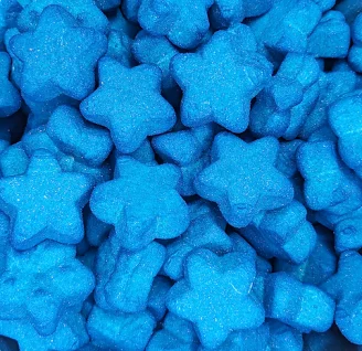 Estrellas de espuma dulce azul eléctrico